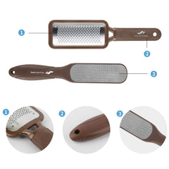 Fu Store: rasp-pie de acero inoxidable, doble cara para piel áspera