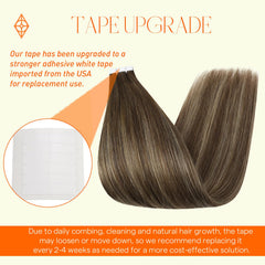 Full Shine extensiones cinta invisible 18 pulgadas tonos Balayage 4/24/4