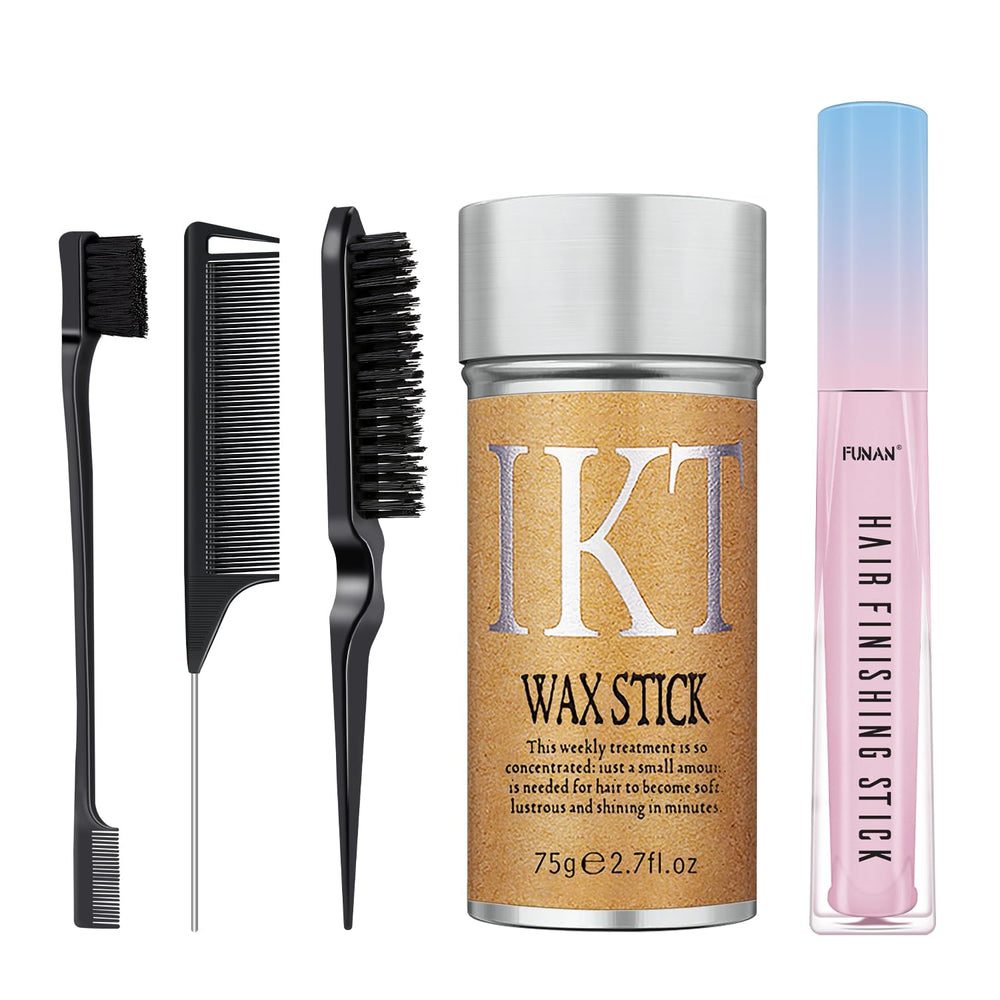 FUNAN-set-5-piezas-barra-cera-cabello para un peinado suave y sin encrespamiento.