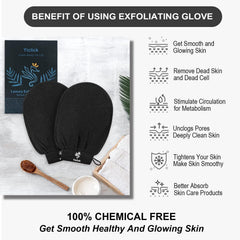 Guantes exfoliantes Fundrem negro para uso diario en la ducha