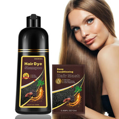 Fvquhvo Herbal Light Brown Shampoo being poured for quick color application