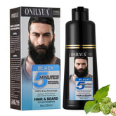 Fvquhvo Tinte 3 en 1 para barba y pelo: cobertura rápida de canas y color natural