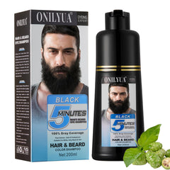 Fvquhvo Tinte 3 en 1 para barba y pelo: cobertura rápida de canas y color natural