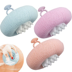 FWUNYVN bola de baño girasol 2 en 1 para limpieza suave y exfoliación ligera.