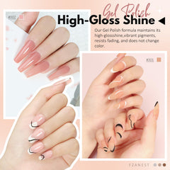 FZANEST Jelly Gel Nail Polish permite capas para un nude translúcido de acabado natural.