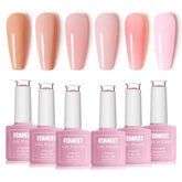 FZANEST Jelly Gel Nail Polish muestra la botella y tono nude, ideal para una manicura natural.