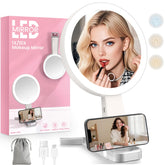 Espejo de maquillaje FZIFZI con luz 10x y 1x para trazos precisos