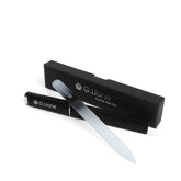 Lima de cristal G.Liane de doble cara con acabado arcoíris negro para uñas naturales y acrílicas.
