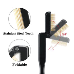 G2PLUS peine cejas metalico dientes redondos protege ojos y peina cejas