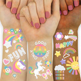 Tatuajes de unicornio con brillo Gabizafia para fiestas infantiles.