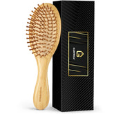Gainwell cepillo de bambú para cabello con masaje en el cuero cabelludo que estimula la circulación.