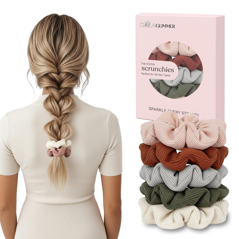 Scrunchies GALAGLIMMER en varios colores con ajuste suave para cabello grueso