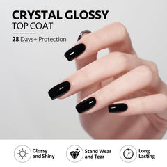 GAOY acabado brillo gel cristal uñas: aspecto vitrificado de alta claridad.