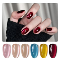 GAOY Dream World esmalte gel ojo de gato rojo, ideal para look nocturno en casa
