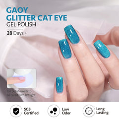GAOY Envase de 16 ml, botella azul con acabado holográfico
