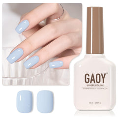 GAOY esmalte gel azul pastel en botella para manicura en casa
