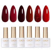GAOY gel bordo, botellas brillantes para manicura en casa