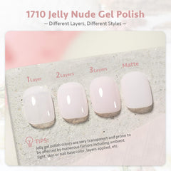 GAOY gel nude translucido, aplicacion suave para capas que crean intensidad