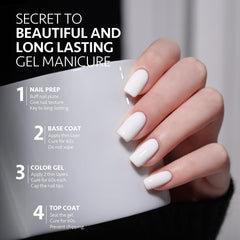 GAOY Esmalte gel con duración potencial de semanas con base y capa superior.