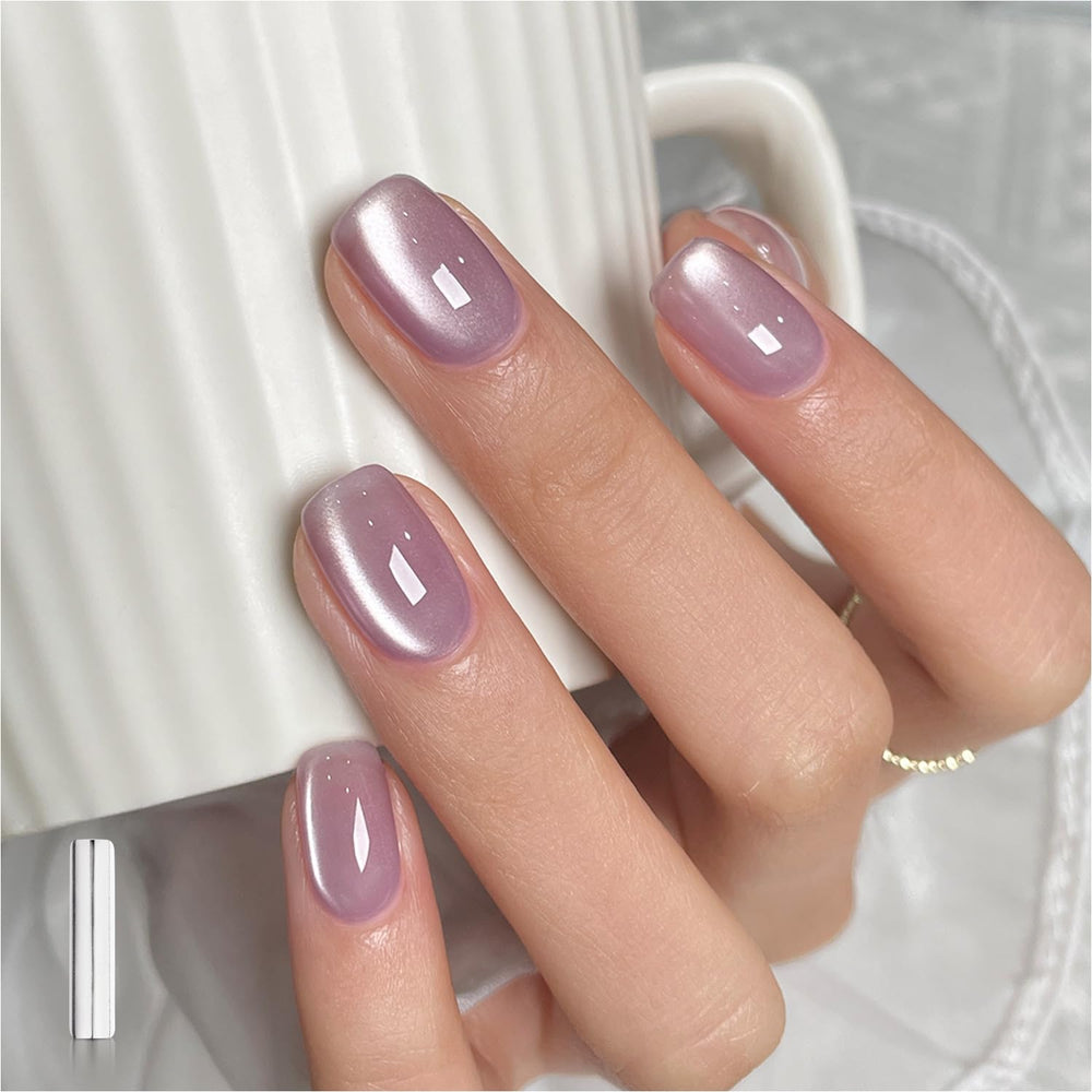 GAOY esmalte gel morado con efecto ojo de gato para uñas brillantes