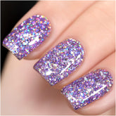 GAOY esmalte gel glitter Lavanda Fields, brillo intenso para uñas
