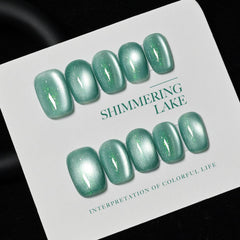 GAOY esmalte gel holográfico verde brillante para acabado deslumbrante.