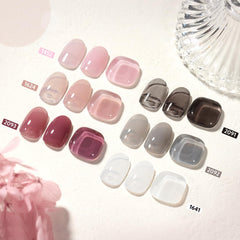 GAOY esmalte gel jelly nude-lechoso para uñas, cobertura suave y de larga duración.