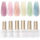 GAOY gel jelly verde primavera para uñas, acabado translúcido suave