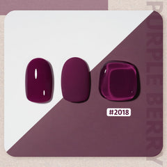 GAOY Esmalte gel morado translúcido con pincel, muestra aplicación suave para uñas.