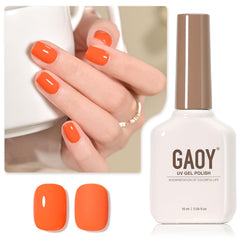 GAOY esmalte gel naranja 1460, botella de 16 ml para manicura duradera.