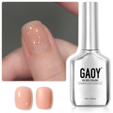 GAOY Esmalte gel neutro translúcido en botella para uñas elegantes.