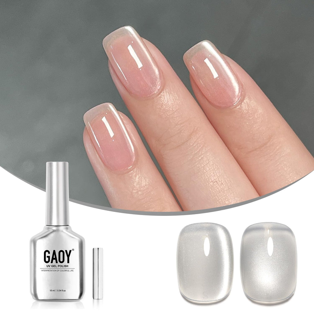 GAOY esmalte gel ojo de gato, botella con brillo holográfico para uñas elegantes