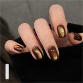 GAOY Esmalte gel ojo de gato marrón con brillo visible para uñas.