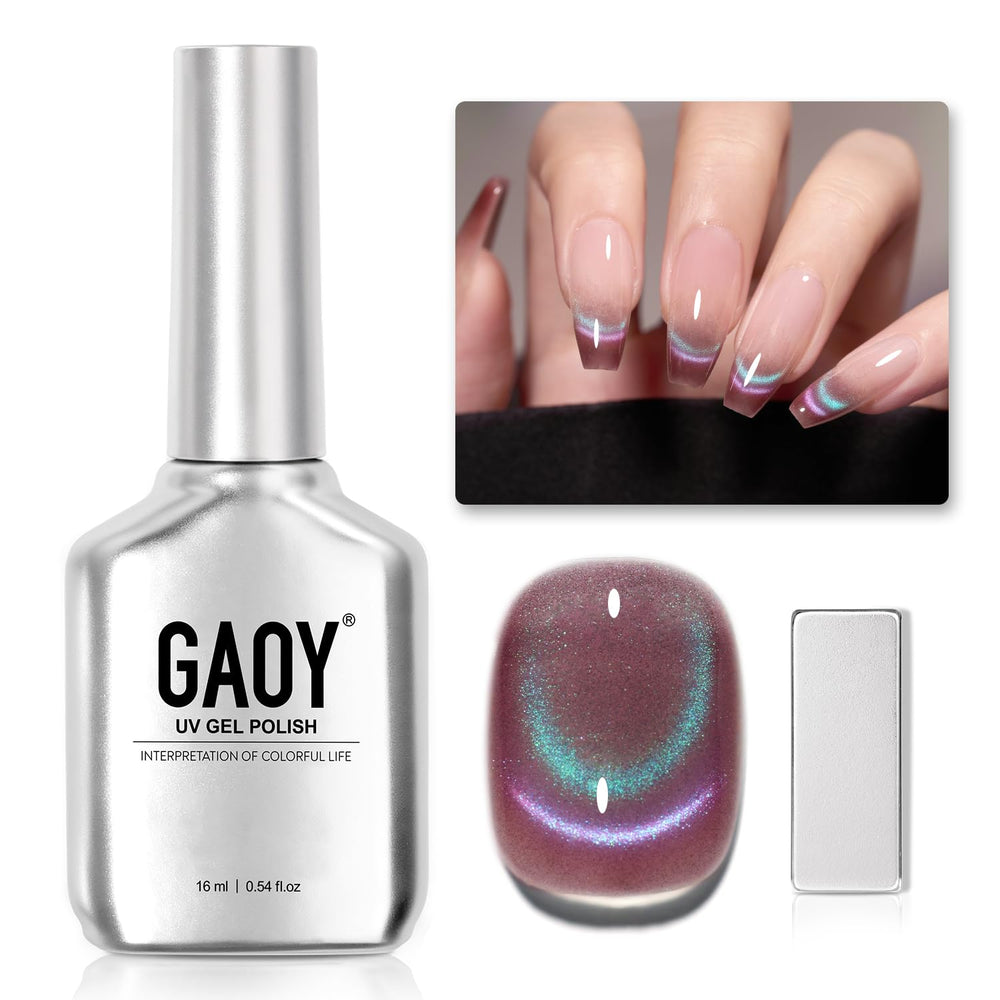 GAOY Esmalte gel ojo gato muestra efecto ojo de gato brillante para uñas elegantes.