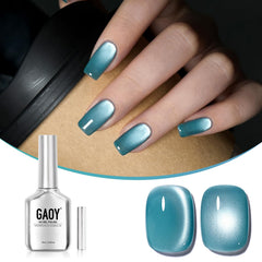 GAOY esmalte gel azul ojo de gato con brillo intenso