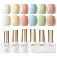 GAOY esmalte gel pastel primavera en 6 colores para manicura en casa.