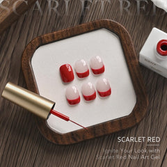 GAOY esmalte gel Rojo Remolino con brocha delgada para trazos finos y precisos.