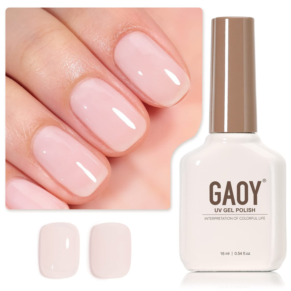 GAOY gel rosa claro translúcido para uñas caseras con acabado suave