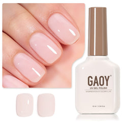 GAOY gel rosa claro translúcido para uñas caseras con acabado suave