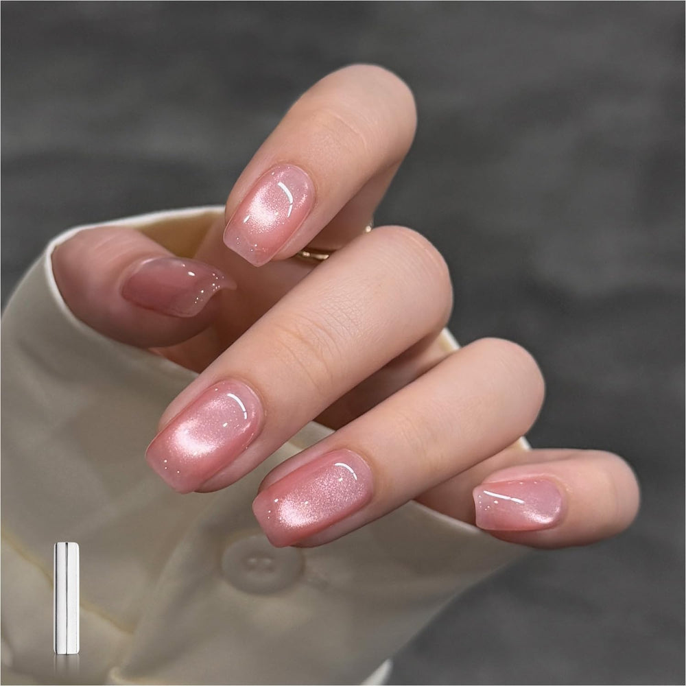 GAOY esmalte en gel rosa con efecto ojo de gato y brillos intensos para uñas modernas