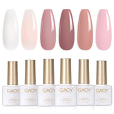 GAOY esmalte gel rosa neutro, acabado elegante para uñas en casa.