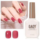 GAOY Esmalte gel rosa translucido 16 ml para uñas, acabado suave.