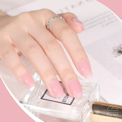 GAOY esmalte gel translúcido rosa intenso, curado con lámpara de luz ultravioleta en 60 segundos.