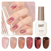 gaoy esmalte gel translúcido Jardín de Rosas, ideal para manicura suave en casa