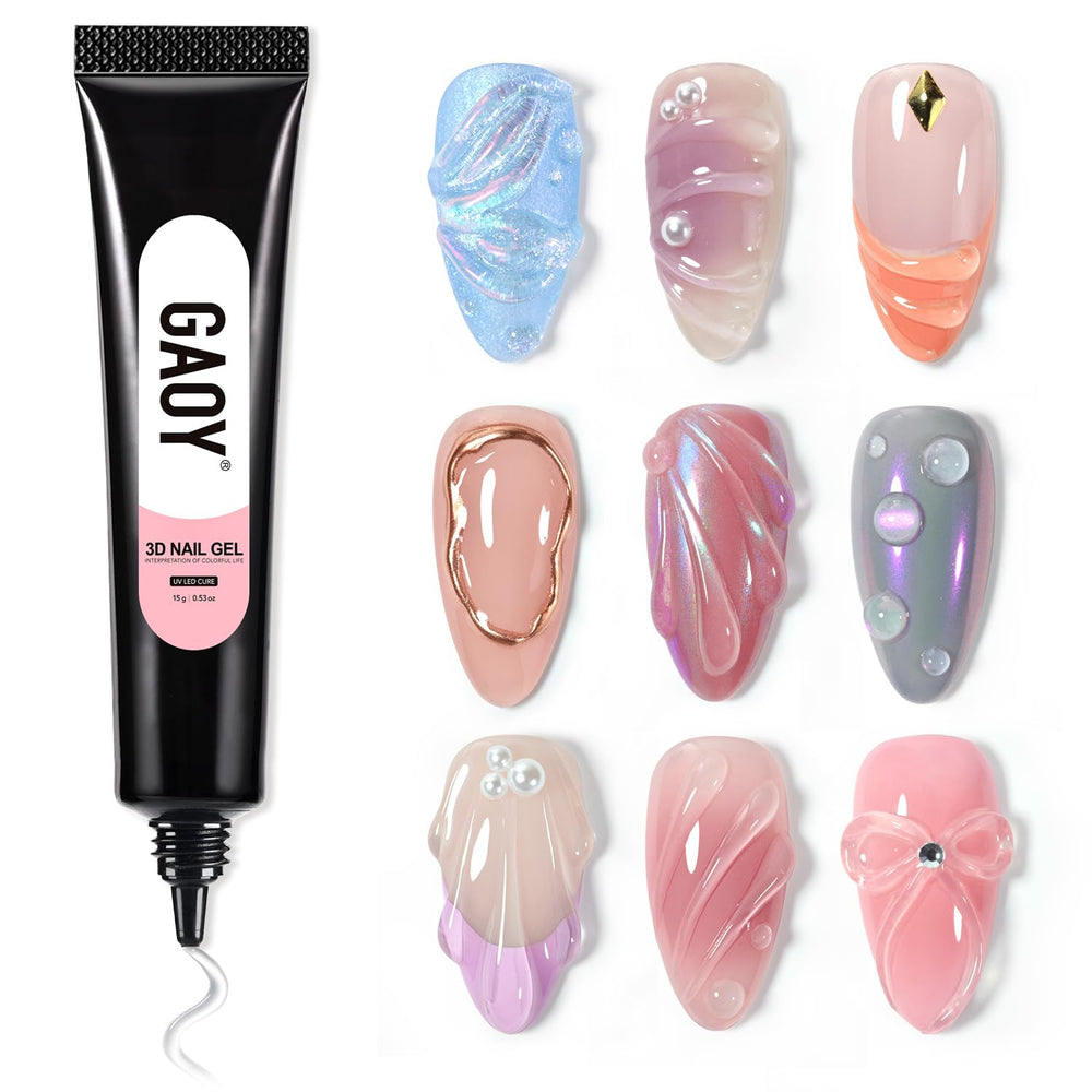 GAOY Gel 3D en tubo suave para esculpir uñas sin desorden.