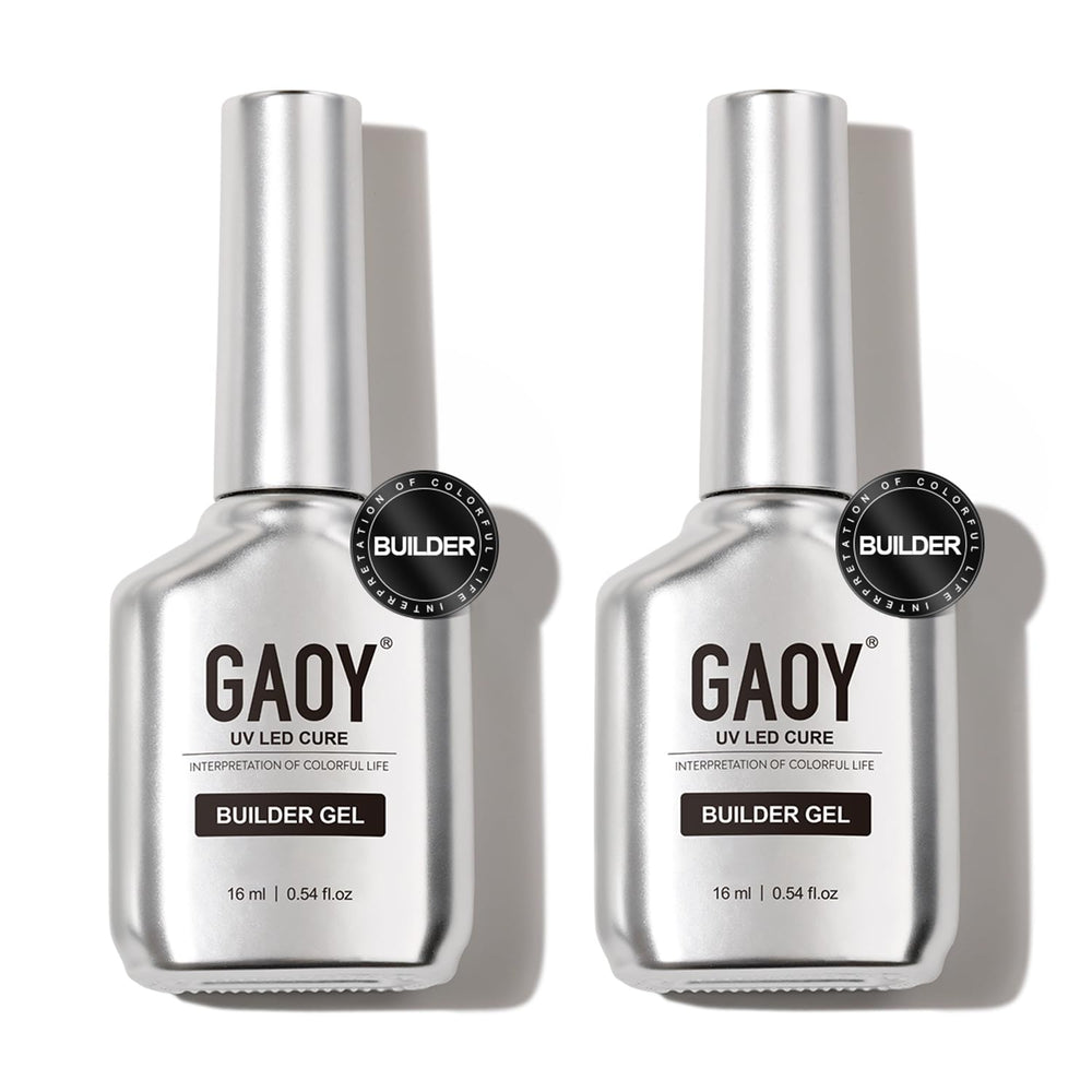 GAOY gel builder transparente 16ml en botellas dobles, uñas fuertes y naturales