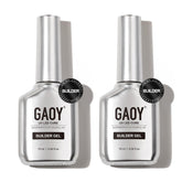 GAOY gel builder transparente 16ml en botellas dobles, uñas fuertes y naturales