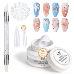 GAOY gel constructor sólido blanco, textura lisa para uñas limpias