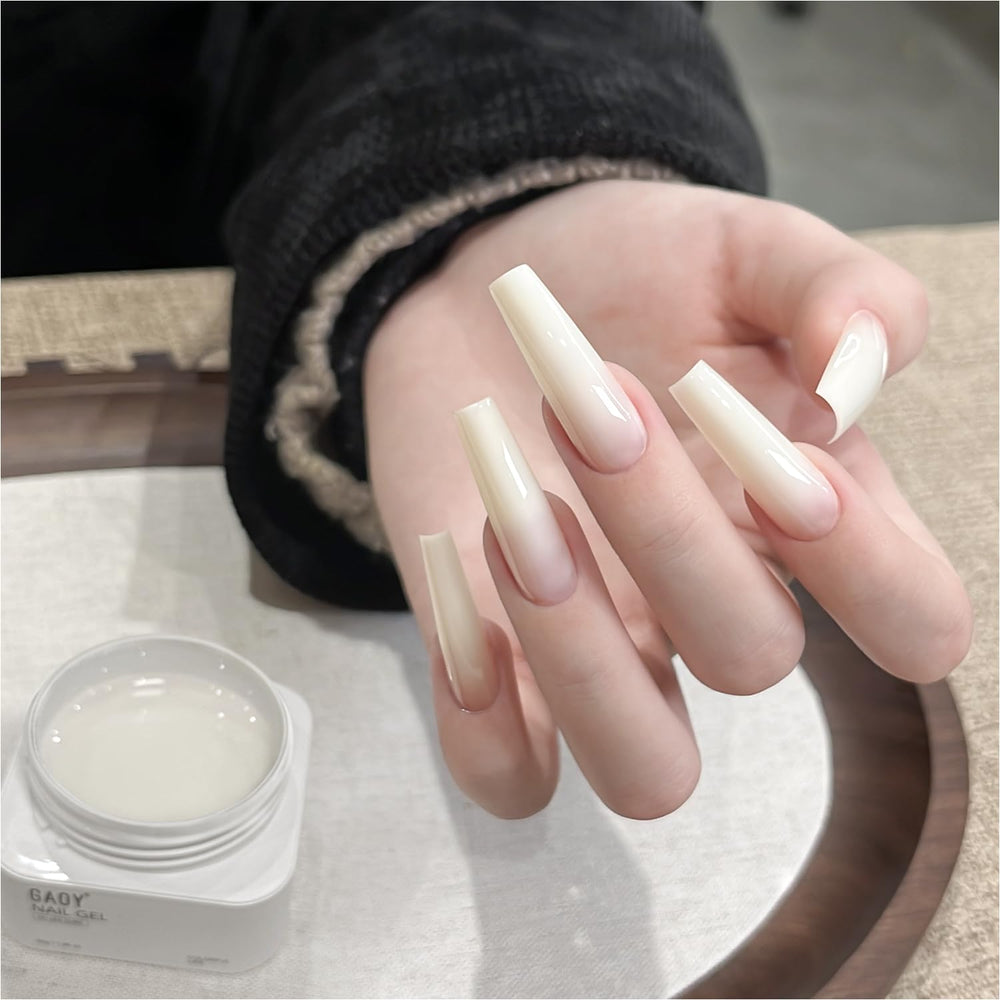 GAOY gel polímero cristal para extensiones de uñas, acabado natural.