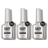GAOY gel top coat bottle shows glass-like shine for lasting protection.